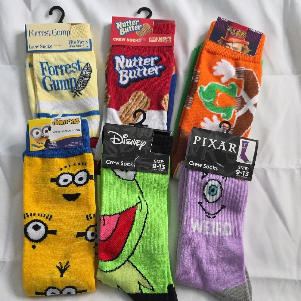 Disney and Pixar Character Crew Socks - CHOOSE ONE